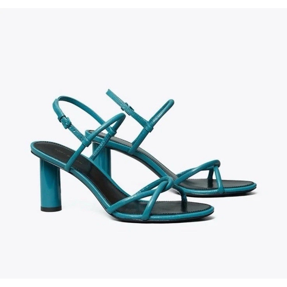 Tory Burch Cylinder Heel Sandal In Bayberry Blue(turquoise)New In Box 398$ S-9.5